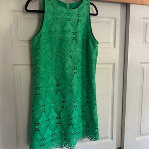 Tahari Asl Bright Green Shift Dress ~ Size 10